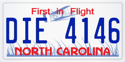 NC license plate DIE4146