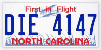 NC license plate DIE4147