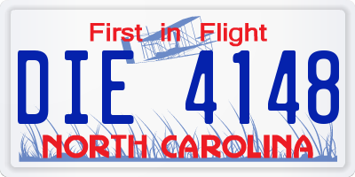 NC license plate DIE4148