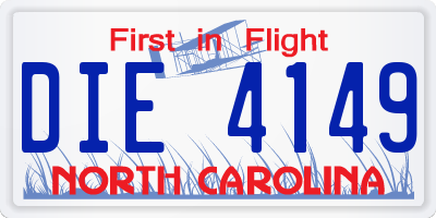 NC license plate DIE4149