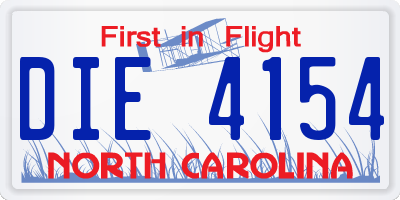 NC license plate DIE4154