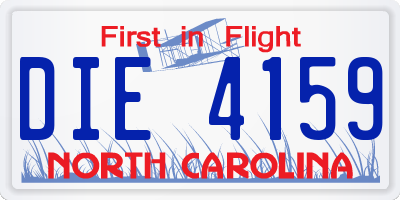 NC license plate DIE4159