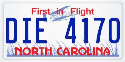 NC license plate DIE4170