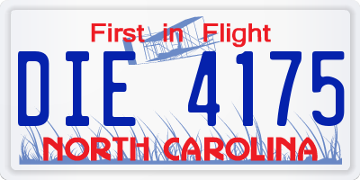 NC license plate DIE4175