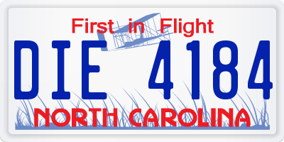 NC license plate DIE4184