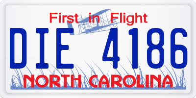 NC license plate DIE4186