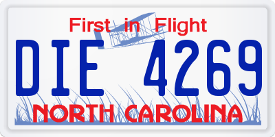 NC license plate DIE4269