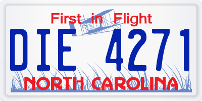 NC license plate DIE4271