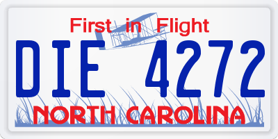 NC license plate DIE4272