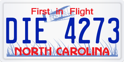 NC license plate DIE4273