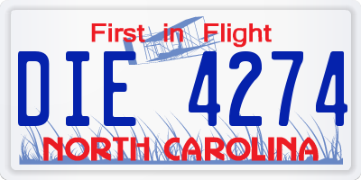 NC license plate DIE4274