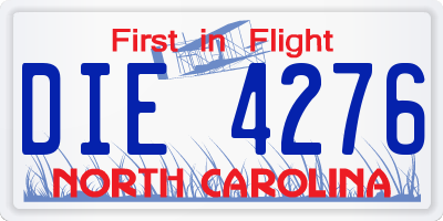 NC license plate DIE4276