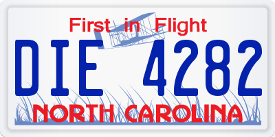 NC license plate DIE4282