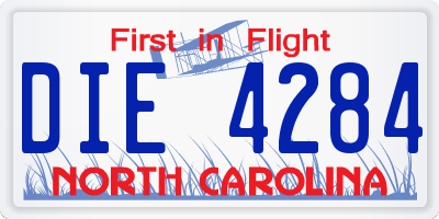NC license plate DIE4284