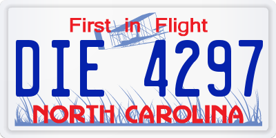 NC license plate DIE4297
