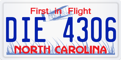 NC license plate DIE4306
