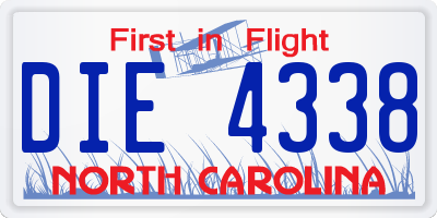 NC license plate DIE4338