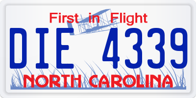 NC license plate DIE4339