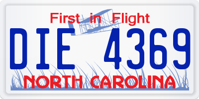 NC license plate DIE4369