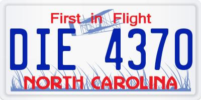 NC license plate DIE4370