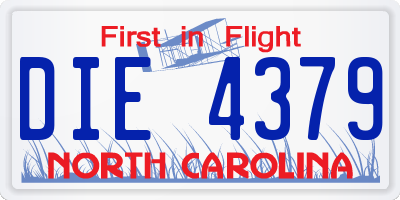 NC license plate DIE4379