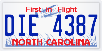 NC license plate DIE4387