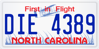 NC license plate DIE4389