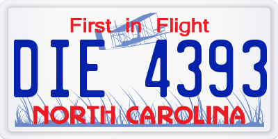 NC license plate DIE4393