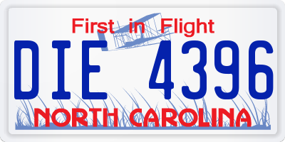 NC license plate DIE4396