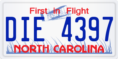 NC license plate DIE4397