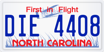 NC license plate DIE4408