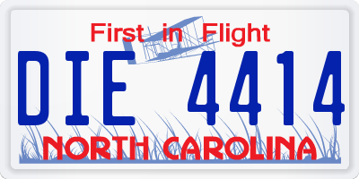 NC license plate DIE4414