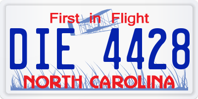 NC license plate DIE4428