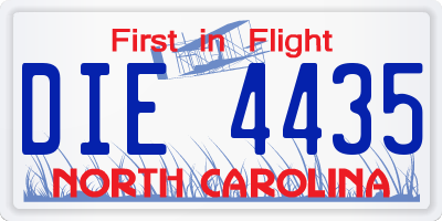 NC license plate DIE4435