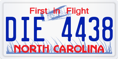 NC license plate DIE4438