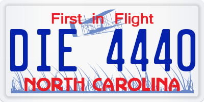NC license plate DIE4440