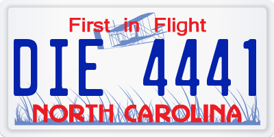 NC license plate DIE4441