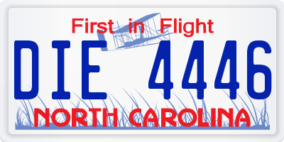 NC license plate DIE4446