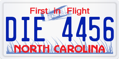 NC license plate DIE4456