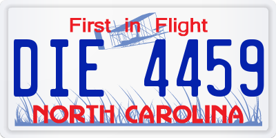 NC license plate DIE4459