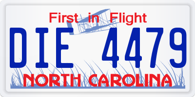 NC license plate DIE4479