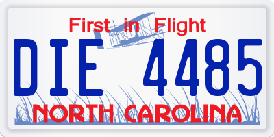 NC license plate DIE4485