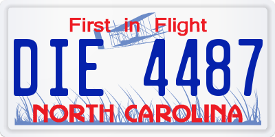 NC license plate DIE4487