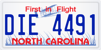 NC license plate DIE4491