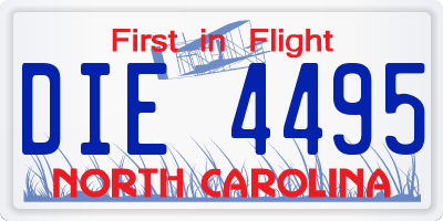 NC license plate DIE4495