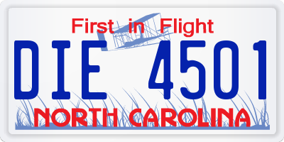 NC license plate DIE4501