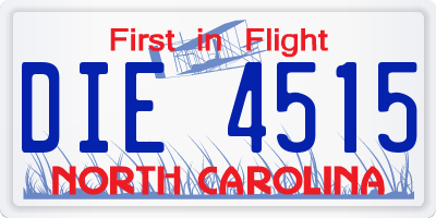 NC license plate DIE4515
