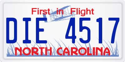 NC license plate DIE4517