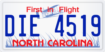NC license plate DIE4519