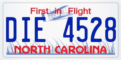 NC license plate DIE4528
